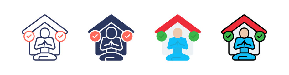 Self Actualization Multi Style Icon Set Vector 