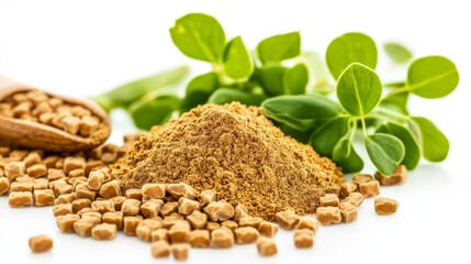Scientific Close-Up of Fenugreek Powder and Saponins Composition