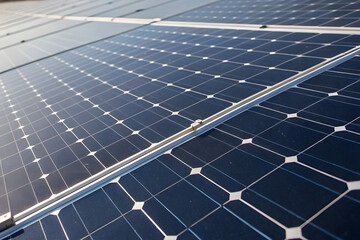 Solar power station panel close-up background