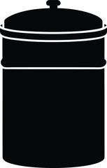 Silhouette of glass jar with lid