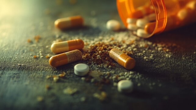 Cytisine Pills for Nicotine Addiction Treatment on Table Surface