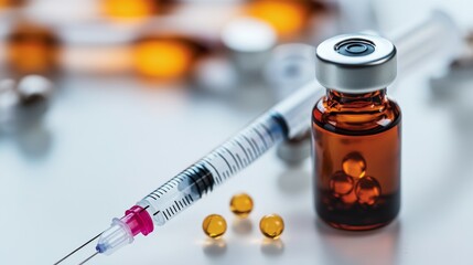 Close-Up of Methotrexate Vial and Syringe for Medical Use