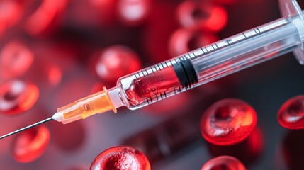 Injection Pen with Red Blood Cells and Clotting Factors