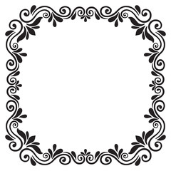 Border frame line deco vector art simple line corner calligraphic	