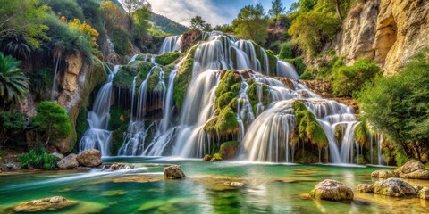 Obraz premium Cascade Waterfall in Fuentes de Algar , landscape