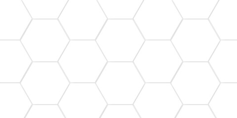 Background with white lines Hexagonal structure futuristic white background and Embossed Hexagon ,...