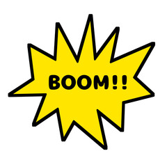 Obraz premium Flat style illustrations of comic explosions, cartoon bubble bursts, star explosions.