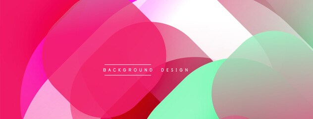 Abstract vibrant shapes overlap. Pink, red, turquoise hues blend. Modern design element for backgrounds, presentations. Smooth gradients create dynamic visual.