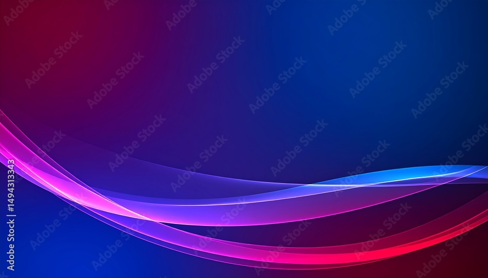 Poster abstract wavy lines with blue to pink gradient.
