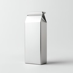 A sleek, blank, rectangular gable top carton, ideal for various beverages