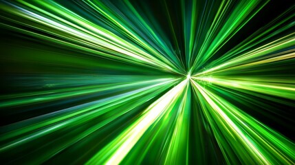 Fototapeta premium A captivating background enhances the fast-moving green light.