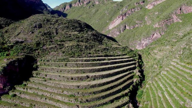 Terraces of Pisac is an Archaeological Complex, one of the Most Important and Visited in the Sacred Valley of the Incas, in Cusco, Peru