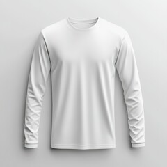 Plain white long-sleeve shirt, perfect for customization (1)