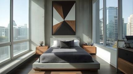 room, interior, bedroom, bed, hotel, home, house, furniture, design, window, luxury, apartment, wall, lamp, light, living, sofa, architecture, floor, decor, pillow, living room, comfortable, wood, ind
