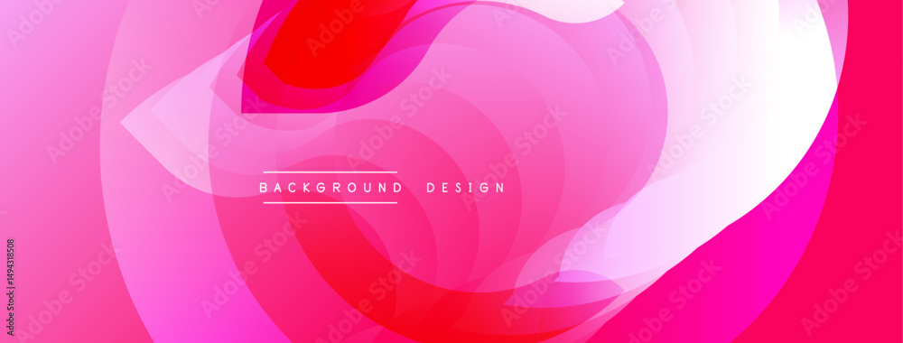 Poster Abstract pink design. Flowing shapes create dynamic visual effect. Gradient colors suggest movement, depth. Modern aesthetic.