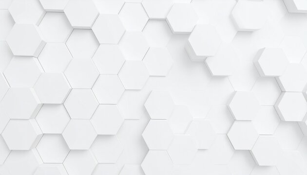 Abstract white hexagon pattern background