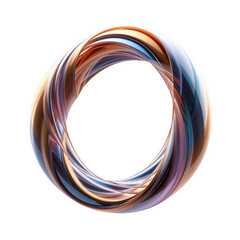 Abstract Swirling Form in Brown and Blue Tones with Glossy Finish