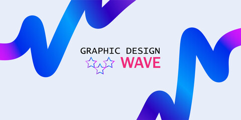 Abstract wave shape with fluid colors. Gradient color wavy background. Futuristic design poster. Gradient wave shape background. Ribbon with halftone dots pattern. Vector illustration banner