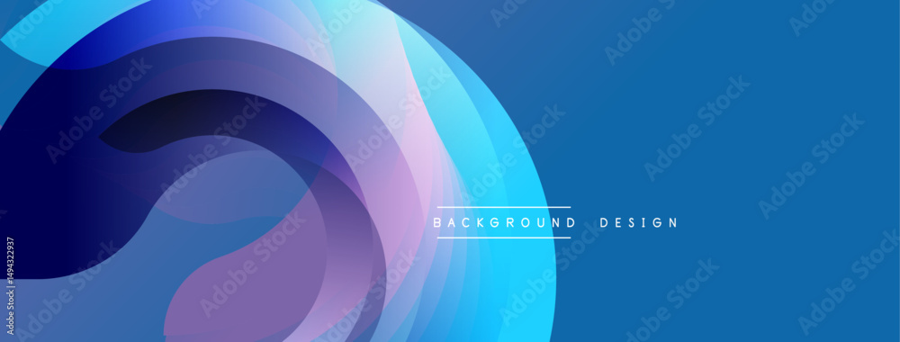 Poster abstract flowing shapes, blue purple hues. modern design element, gradient effect, dynamic compositi