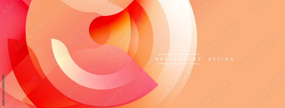 Poster abstract dynamic shapes, vibrant orange hues, flowing lines. modern design, gradient effect, smooth 