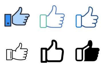 Obraz premium Like Hand Icon Set For Social Media, Approval, And Feedback Design Concepts