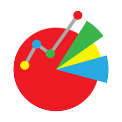 Data Analytics Graph Vector Flat Icon Design