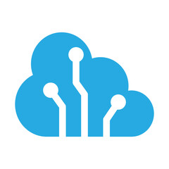 Cloud Computing Vector Flat Icon Design