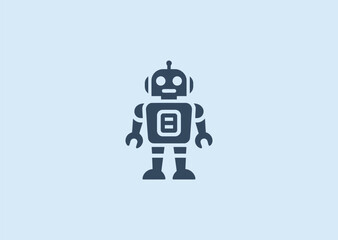 Robot logo for tech, automation, or futuristic brand identity.
