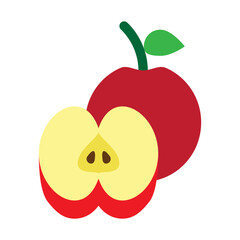 Apple (Healthy Food) Vector Flat Icon Design
