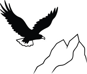 Obraz premium eagle silhouette vector