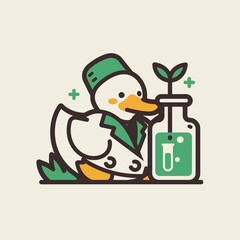Duck Scientist with Green Potion