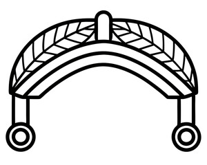 Vector Illustration of a Vehicle Leaf Spring Suspension Component in Black and White
