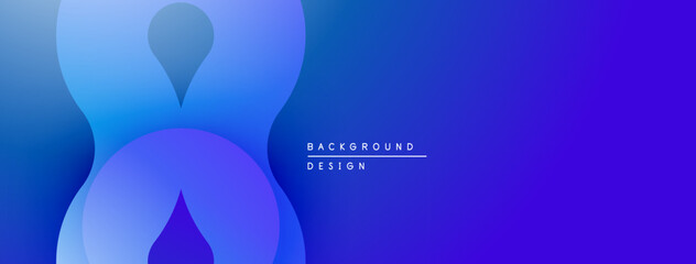 Abstract blue gradients form flowing shapes. Minimalist design suggests modern background, clean aesthetic. Text reads background design.