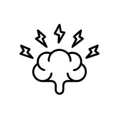 Overstimulated brain with stress lines, sensory overload symbol