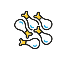 Multi color icon for chicken