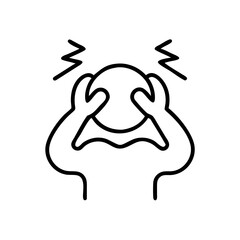 Stressed person holding head icon to represent emotional overload