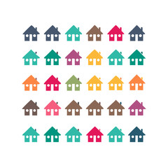 icons santa visit christmas house décor set. House icon set. Home vector illustration sign. Hotel symbol. House vector icon set. home illustration sign collection. building symbol.