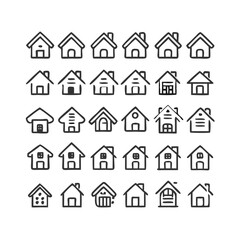 icons santa visit christmas house décor set. House icon set. Home vector illustration sign. Hotel symbol. House vector icon set. home illustration sign collection. building symbol.