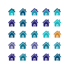 icons santa visit christmas house décor set. House icon set. Home vector illustration sign. Hotel symbol. House vector icon set. home illustration sign collection. building symbol.