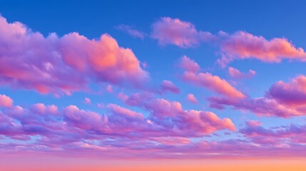 Obraz premium Colorful sky at sunset with pink and purple clouds creating a vibrant scenic atmosphere view