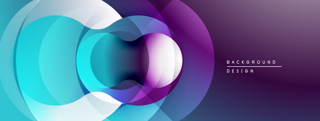 Abstract flowing shapes, vibrant colors, modern design. Gradient blends create dynamic visual effect. Smooth transitions, elegant composition.