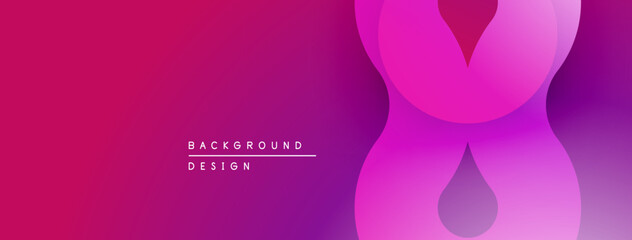 Abstract magenta background. Overlapping layers create dynamic visual effect. Smooth gradients, modern design elements present.
