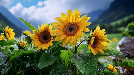 there are a lot of sunflowers that are blooming in the field