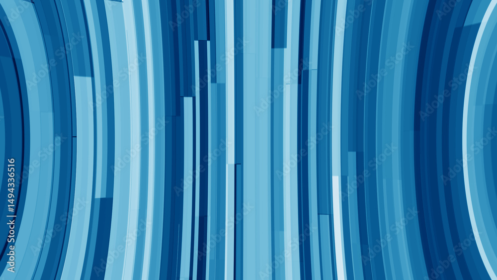 Poster abstract blue gradient background with curved vertical lines creating a modern and artistic design e