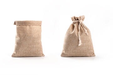 Blur lap sack bags isolated on white background.