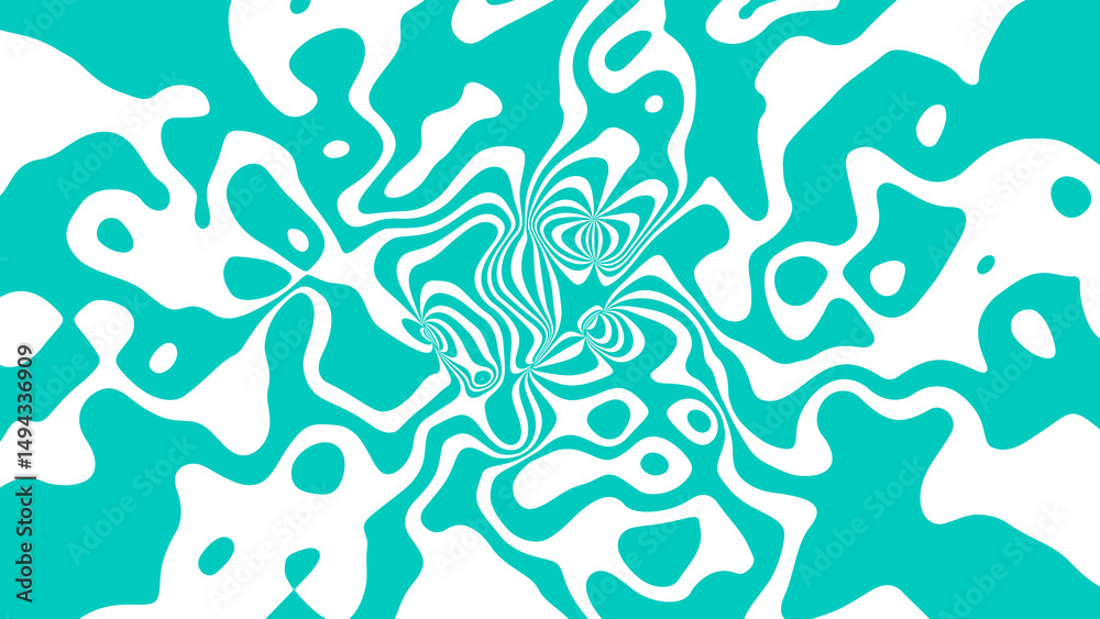 Poster abstract swirling pattern in teal and white creating a captivating and modern design with an artisti