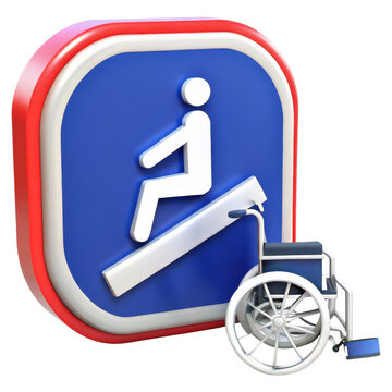 recommend clip art: A wheelchair and accessibility ramp sign highlights ease of access for individuals with mobility challenges.