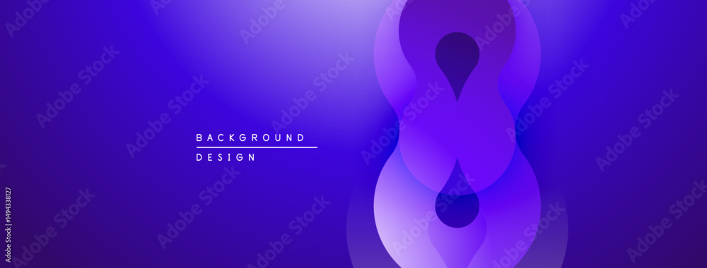 Aufkleber Abstract gradient background. Overlapping circles create infinity symbol. Modern design, vibrant purple hues, smooth transitions.