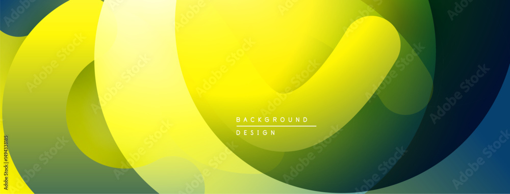 Aufkleber Abstract yellow, green gradients. Overlapping shapes create dynamic visual flow. Modern design element for backgrounds.