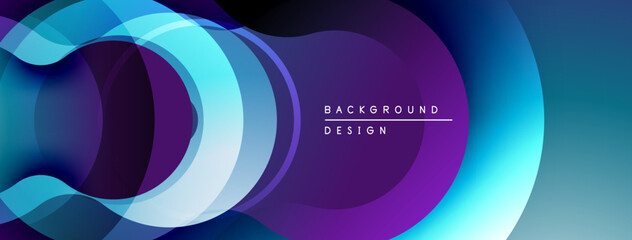 Abstract flowing shapes, vibrant purple, blue hues. Modern design, smooth gradients create dynamic visual effect. Minimalist aesthetic.